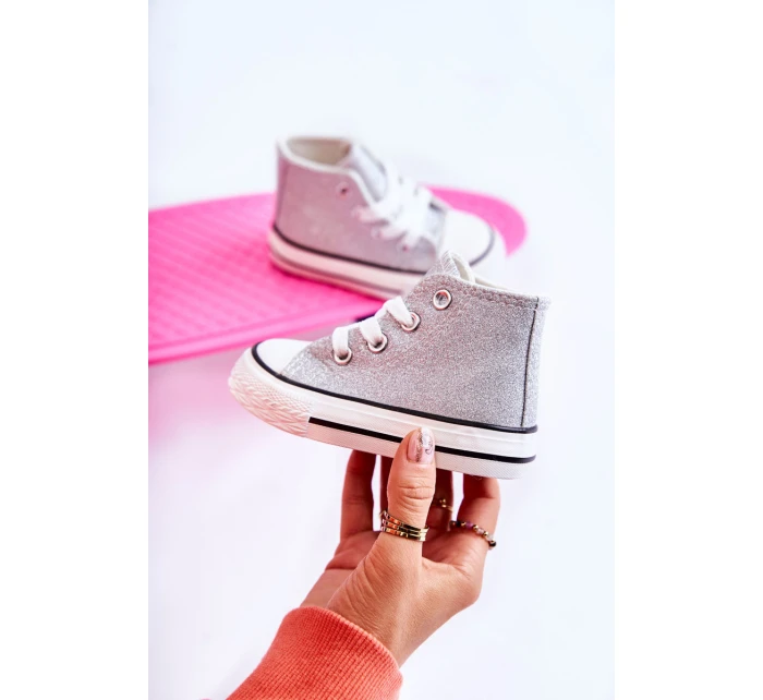 Dětské vysoké tenisky stříbrný Catrina Dětské vysoké tenisky stříbrný Catrina