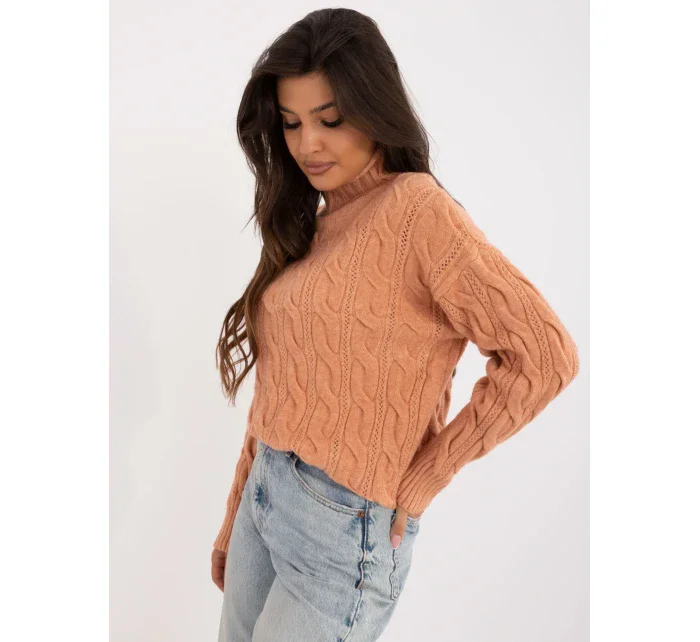 Sweter AT SW model 20459105 jasny pomarańczowy - FPrice Sweter AT SW model 20459105 jasny pomarańczowy - FPrice