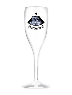 Personalizovaná nerozbitná prosecco sklenice s ultrazvukem