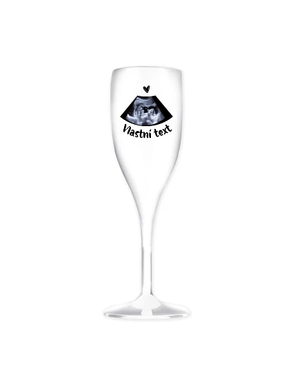 Personalizovaná nerozbitná prosecco sklenice s ultrazvukem Personalizovaná nerozbitná prosecco sklenice s ultrazvukem
