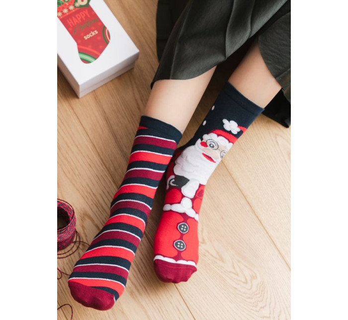 Vánoční asymetrické dámské ponožky Steven art.136 35-40