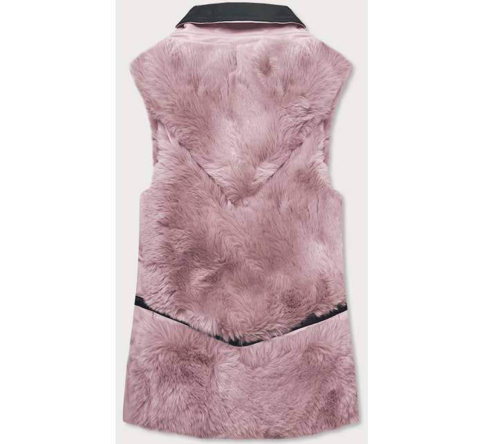 Růžová dámská vesta s kožíškem model 16151643 - S'WEST