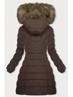 Hnědá péřová dámská zimní bunda model 21246013 - LHD Hnědá péřová dámská zimní bunda model 21246013 - LHD