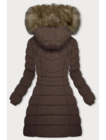 Hnědá péřová dámská zimní bunda model 21246013 - LHD