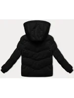 Hrubší černá dámská zimní bunda ze strukturovaného materiálu J Style (5M3251-392) Hrubší černá dámská zimní bunda ze strukturovaného materiálu J Style (5M3251-392)