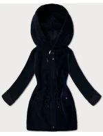 Tmavě modrá vlněná bunda typu alpaka s kapucí model 21482433 - MHM