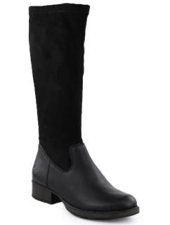 Dámské kožené boty na klínku zateplené černé Rieker 9551