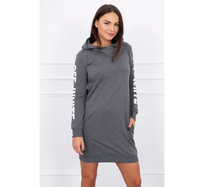 Off White šaty graphite melange Off White šaty graphite melange