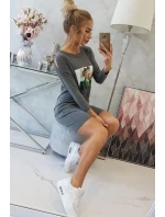 Šaty s potiskem Love v grafitové barvě