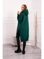 Zateplená mikina s bočními rozparky tmavě zelená Zateplená mikina s bočními rozparky tmavě zelená