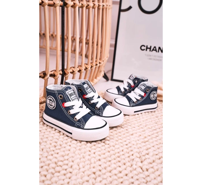 Dětské Tenisky Vysoké Se Zipem BIG STAR model 21545337 Tmavě Modré - Big Star Shoes Dětské Tenisky Vysoké Se Zipem BIG STAR model 21545337 Tmavě Modré - Big Star Shoes