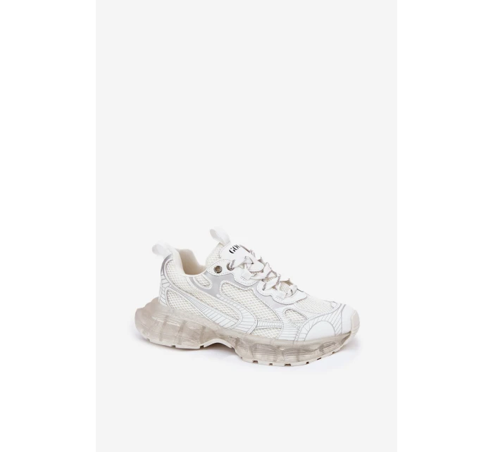 Dámské Kožené Tenisky model 21691437 Béžové - Goe