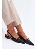 Kožené sandály na nízkém podpatku Maciejka K7449-01 Černé