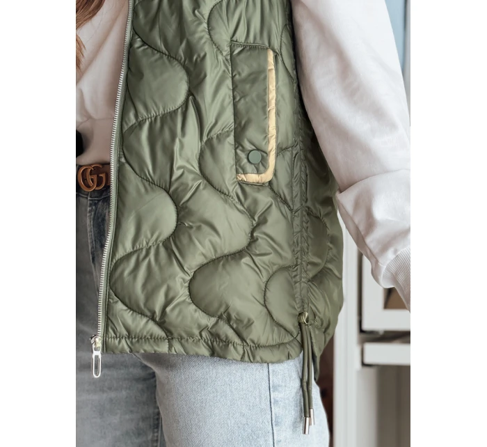 Dámská přechodná prošívaná vesta VESOLITA zelená FashionStreet TY4877