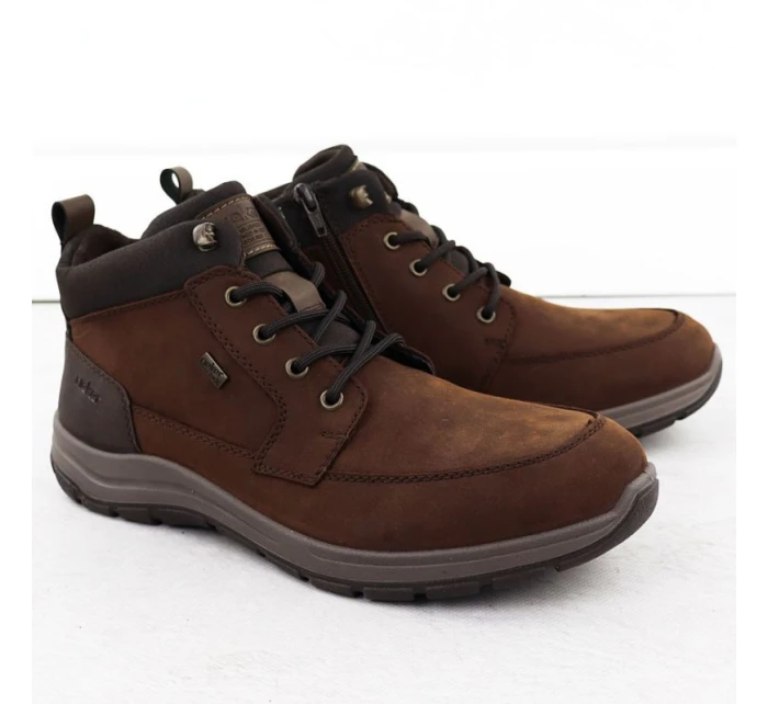 Pánské hnědé kožené nepromokavé boty Rieker 03630-22 Pánské hnědé kožené nepromokavé boty Rieker 03630-22