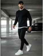 Pánská mikina bez kapuce černá BX2416 Pánská mikina bez kapuce černá BX2416