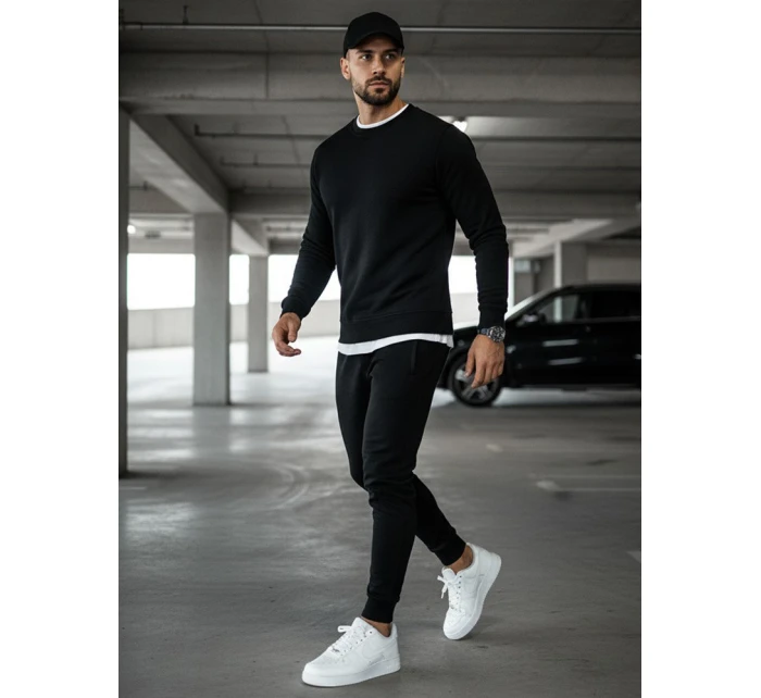 Pánská mikina bez kapuce černá BX2416 Pánská mikina bez kapuce černá BX2416