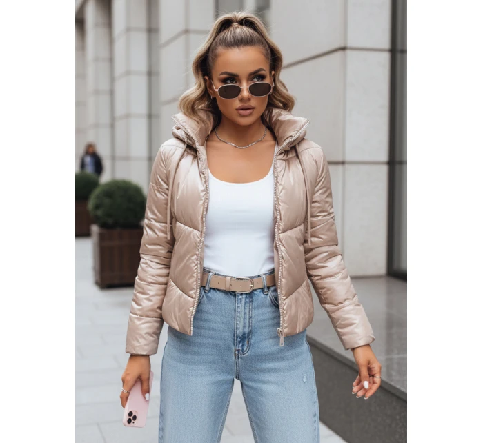 Dámská prošívaná přechodová bunda LOLAROSE béžová FashionStreet TY3738