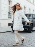 Dámská zimní bunda VIRELIA prošívaná s kapucí bílá FashionStreet TY4938