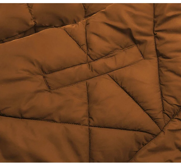 Černo-karamelová oboustranná dámská zimní bunda (m-136)