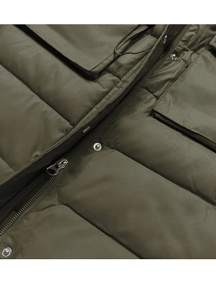 Dámská péřová vesta v army barvě s kapucí model 17814700 - CANADA Mountain