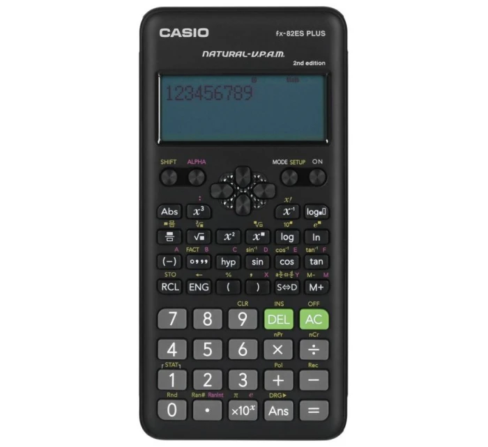CASIO FX-82ESPLUS-2 VĚDECKÁ KALKULAČKA, 252 FUNKCÍ, 77X162MM, ČERNÁ KRABIČKA
