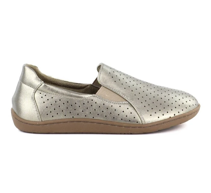 Kožené ažurové barefoot boty zlaté M.Daszynski OL38-2 Kožené ažurové barefoot boty zlaté M.Daszynski OL38-2