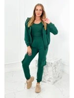 Set 3 v 1 mikina + top + kalhoty zelený Set 3 v 1 mikina + top + kalhoty zelený