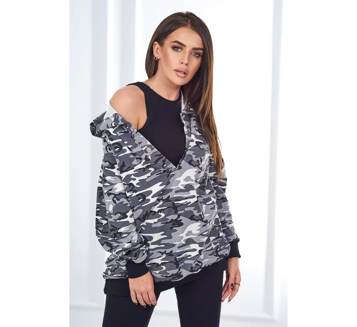 3dílná souprava Vřesoviště  halenka, top a legíny šedá + černá