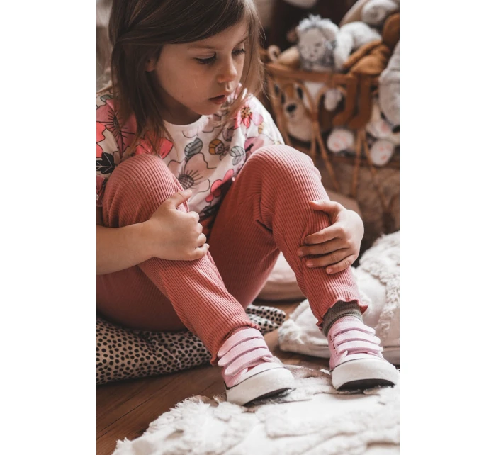 Dětské tenisky na suchý zip růžove Bernie