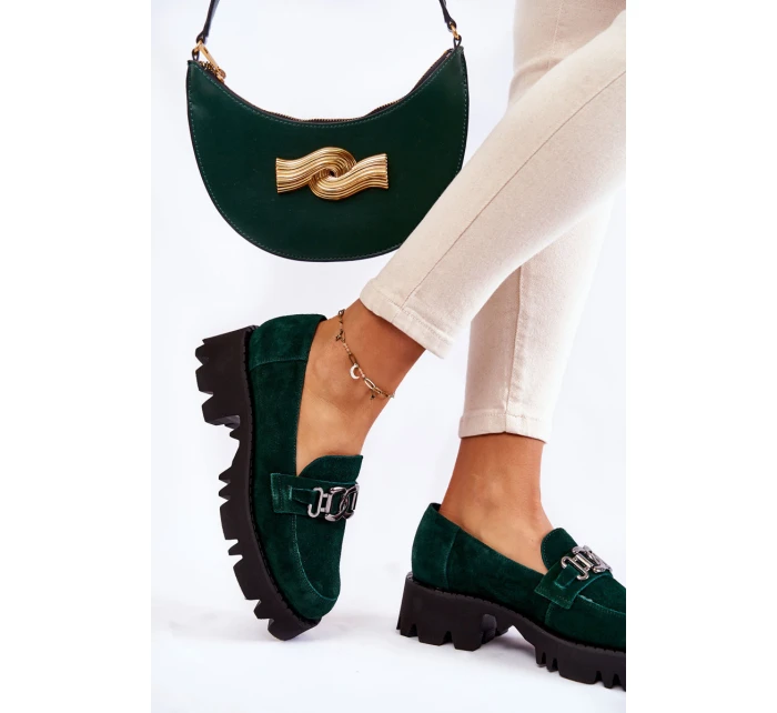 Semišové boty se zdobením Laura Messi 2489 zelene