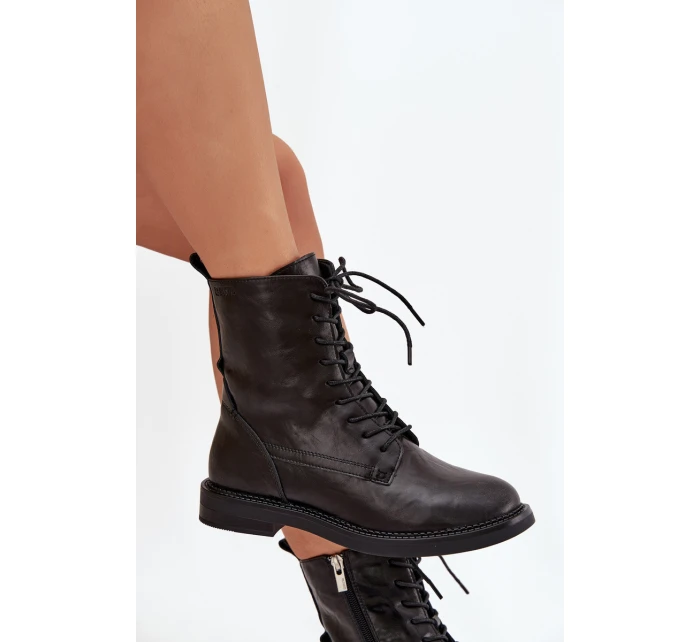 Kožené Zateplené Dámské Kotníkové Workery Big Star model 21708648 Černé - Big Star Shoes