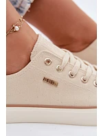 Dámské nízké tenisky Big Star model 22069453 Béžové - Big Star Shoes Dámské nízké tenisky Big Star model 22069453 Béžové - Big Star Shoes