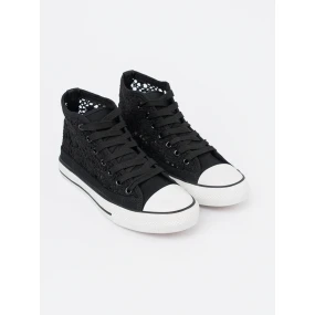 Trendy  tenisky dámské černé bez podpatku