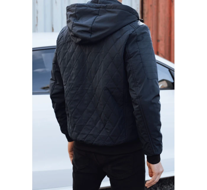 Pánská přechodná prošívaná bunda s kapucí FashionStreet navy blue TX5038