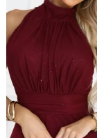 dlouhé šaty s  a elegantní  vínová barva model 21417004 - numoco basic