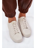 Nízké Dámské Tenisky Z Eko Kůže Big Star model 21686472 Béžové - Big Star Shoes