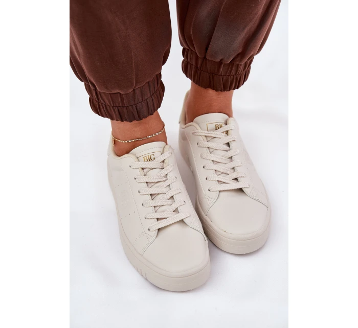 Nízké Dámské Tenisky Z Eko Kůže Big Star model 21686472 Béžové - Big Star Shoes
