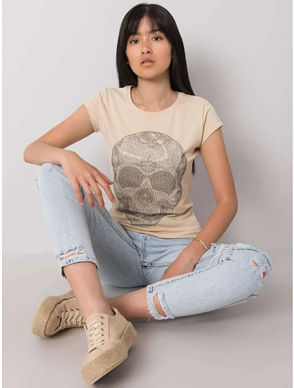 T košile EM TS ES 21 model 15509391 béžová - FPrice T košile EM TS ES 21 model 15509391 béžová - FPrice