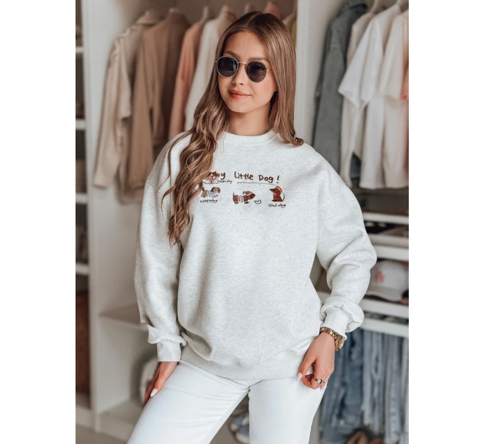 Dámská oversize mikina s jezevčíky JAMNIKOVE šedá FashionStreet BY1499