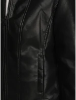 Dámská kožená bunda se stojáčkem černá FashionStreet TY5568