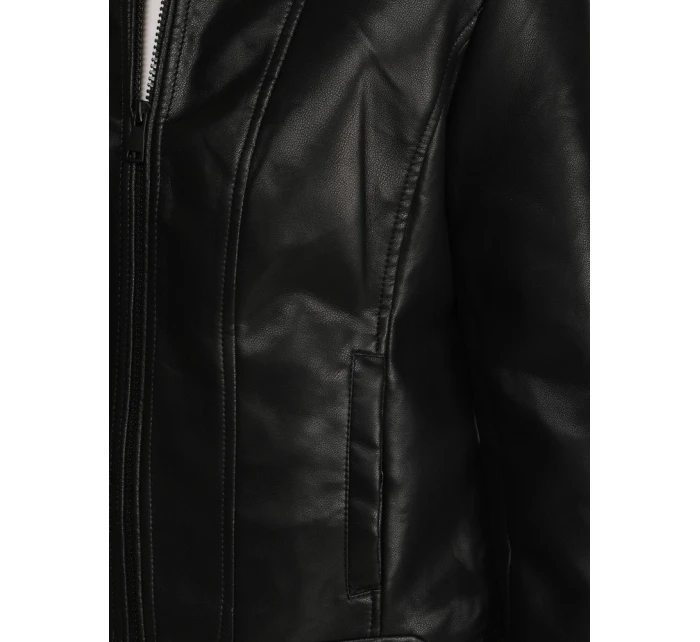 Dámská kožená bunda se stojáčkem černá FashionStreet TY5568