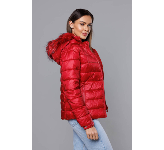 Krátká červená dámská zimní bunda (YP-20129-8)