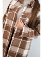 Dámská kostkovaná košile camelová