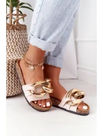 Nazouváky Na Korkové Podrážce S řetízkem Béžové model 21558029 - Boto Nazouváky Na Korkové Podrážce S řetízkem Béžové model 21558029 - Boto