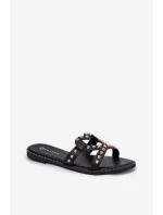 Zdobené Ploché Dámské Sandály Černé Adivrae Zdobené Ploché Dámské Sandály Černé Adivrae