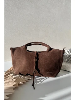 Kabelka z eko semiše čokoládová Ivonira
