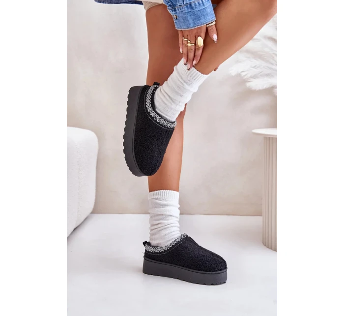 Sněhule Dámské Na Platformě S Výšivkou Černé Tirissa Sněhule Dámské Na Platformě S Výšivkou Černé Tirissa