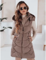 Dámská zateplená prošívaná vesta latte FashionStreet TY5104