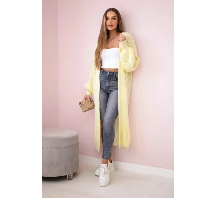 Svetr dlouhý kardigan žlutý